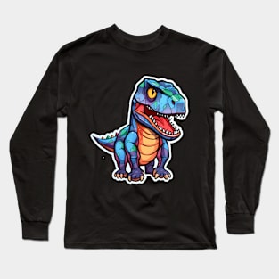 Colorful Geometric Dinosaur Long Sleeve T-Shirt